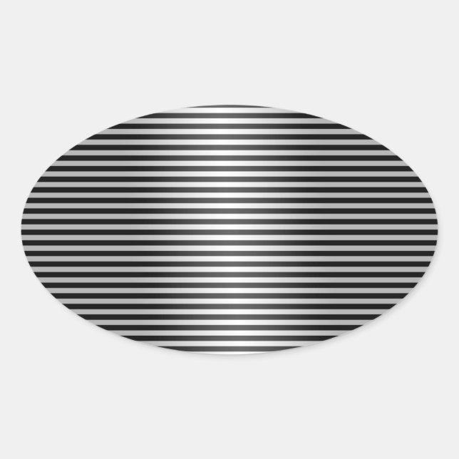 Pegatina Ovalada Bandas de negro y plata (Anverso)