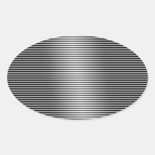 Pegatina Ovalada Bandas de negro y plata