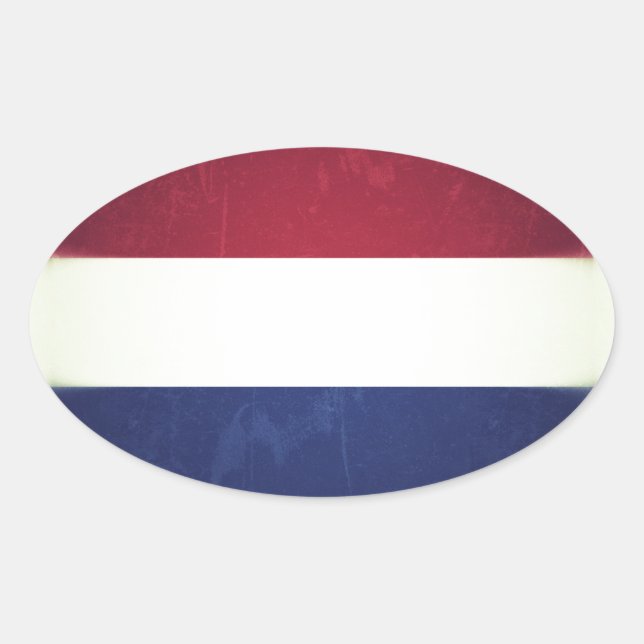 Pegatina Ovalada Bandeira da Holanda (Anverso)