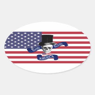 Pegatina Ovalada Bandera americana patriótica