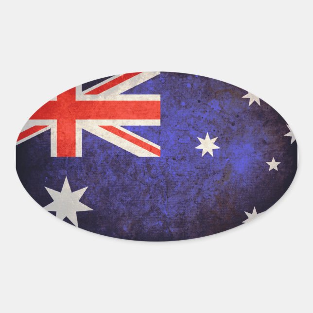 Pegatina Ovalada Bandera australiana (Anverso)