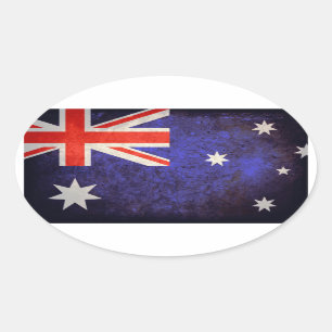 Pegatina Ovalada Bandera australiana