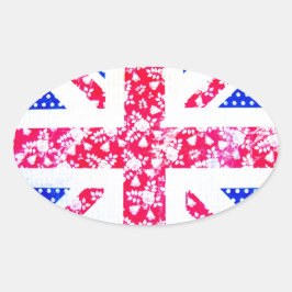 Pegatina Ovalada Bandera británica corta