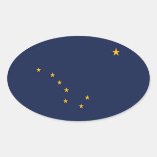Pegatina Ovalada Bandera de Alaska
