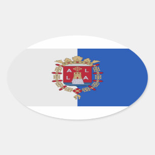 Pegatina Ovalada Bandera de Alicante, España