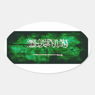 Pegatina Ovalada Bandera de Arabia Saudita