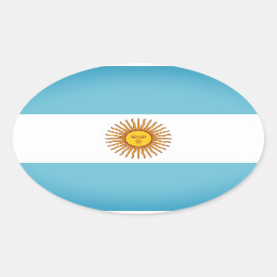 Pegatina Ovalada Bandera de Argentina