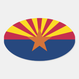 Pegatina Ovalada Bandera de Arizona