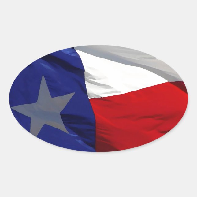 Pegatina Ovalada Bandera de Arte Pop de Texas (Anverso)