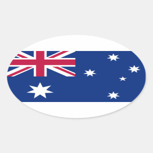 Pegatina Ovalada Bandera de Australia