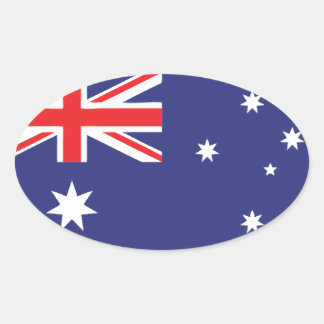 Pegatina Ovalada Bandera de Australia