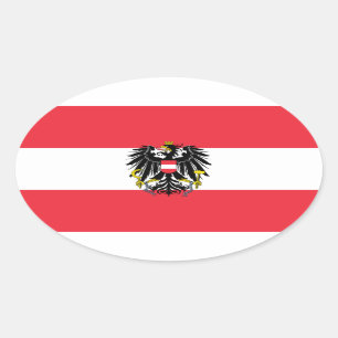 Pegatina Ovalada Bandera de Austria