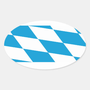 Pegatina Ovalada Bandera de Baviera, ALEMANIA