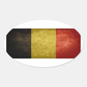 Pegatina Ovalada Bandera de Bélgica