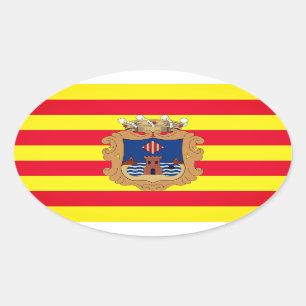 Pegatina Ovalada Bandera de Benidorm - Comunidad Valenciana (ESP)