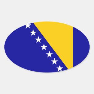 Pegatina Ovalada Bandera de Bosnia y Herzegovina