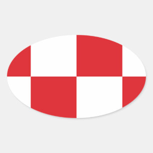 Pegatina Ovalada Bandera de Brabante del Norte