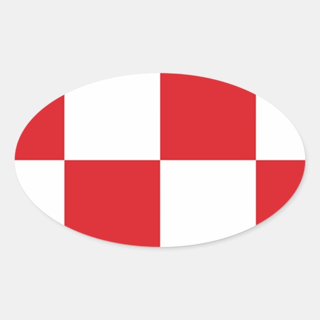 Pegatina Ovalada Bandera de Brabante del Norte (Anverso)