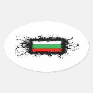 Pegatina Ovalada Bandera de Bulgaria