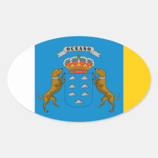 Pegatina Ovalada Bandera de Canarias (España)