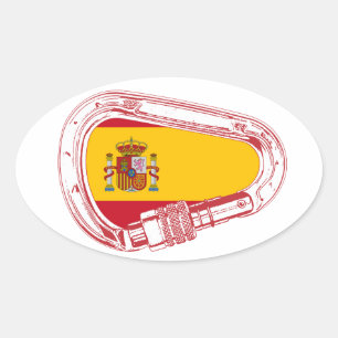 Pegatina Ovalada Bandera de Carabineros de España