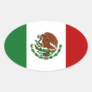 Pegatina Ovalada Bandera de Cinco de Mayo en México
