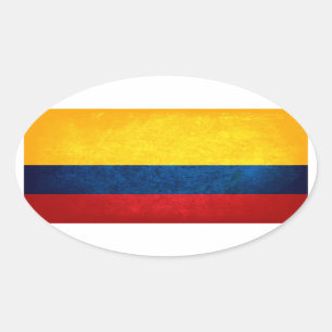 Pegatina Ovalada Bandera de Colombia