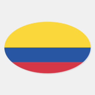 Pegatina Ovalada Bandera de Colombia