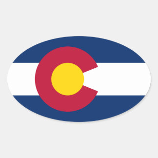 Pegatina Ovalada Bandera de Colorado