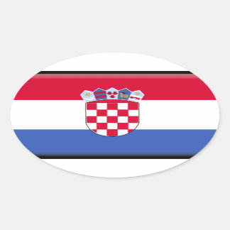 Pegatina Ovalada Bandera de Croacia