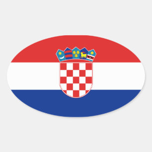 Pegatina Ovalada Bandera de Croacia