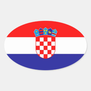 Pegatina Ovalada Bandera de Croacia