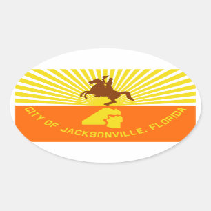 Pegatina Ovalada Bandera de CUATRO Jacksonville