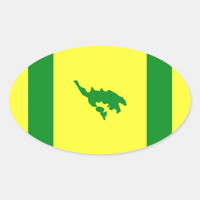 Pegatina Ovalada Bandera de Culebra, Puerto Rico (Anverso)