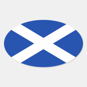 Pegatina Ovalada Bandera de Escocia Saltire - Imagen de alta calida