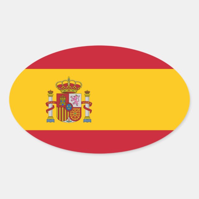 Pegatina Ovalada Bandera de España (Anverso)