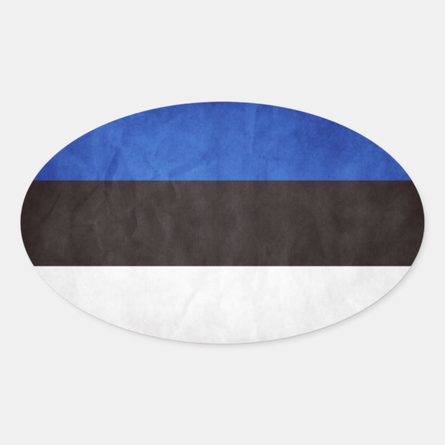 Pegatina Ovalada Bandera de Estonia (Anverso)