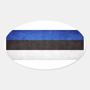 Pegatina Ovalada Bandera de Estonia