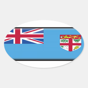 Pegatina Ovalada Bandera de Fiji