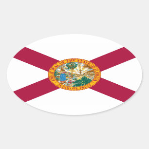Pegatina Ovalada Bandera de Florida