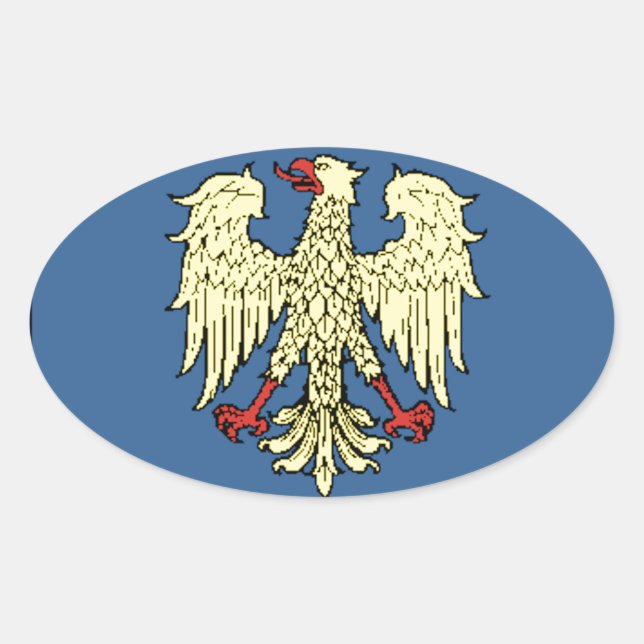 Pegatina Ovalada Bandera de Friuli-Venezia Giulia (Italia) (Anverso)