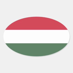 Pegatina Ovalada Bandera de Hungría