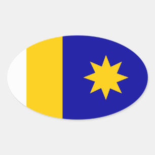 Pegatina Ovalada Bandera de Hutchinson, Kansas