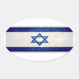 Pegatina Ovalada Bandera de Israel
