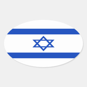 Pegatina Ovalada Bandera de Israel
