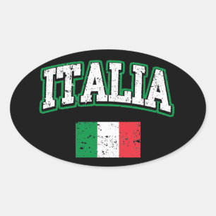 Pegatina Ovalada Bandera de Italia