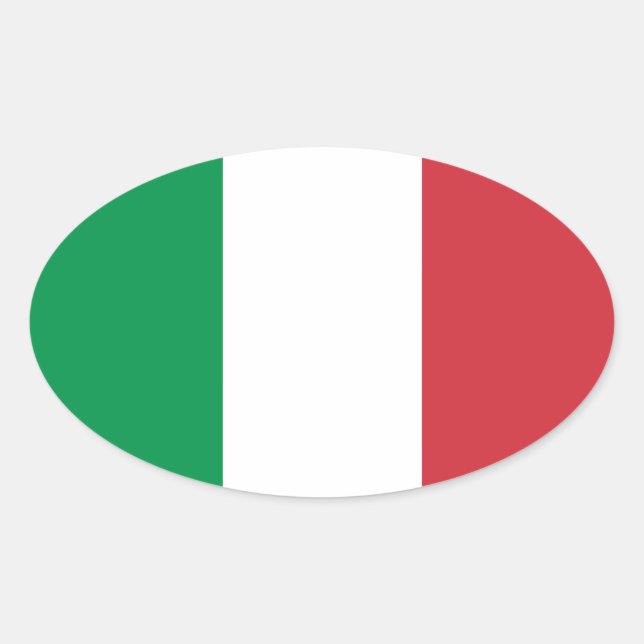 Pegatina Ovalada Bandera de Italia (Anverso)