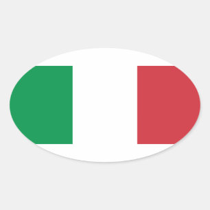 Pegatina Ovalada Bandera de Italia