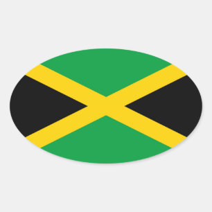 Pegatina Ovalada Bandera de Jamaica