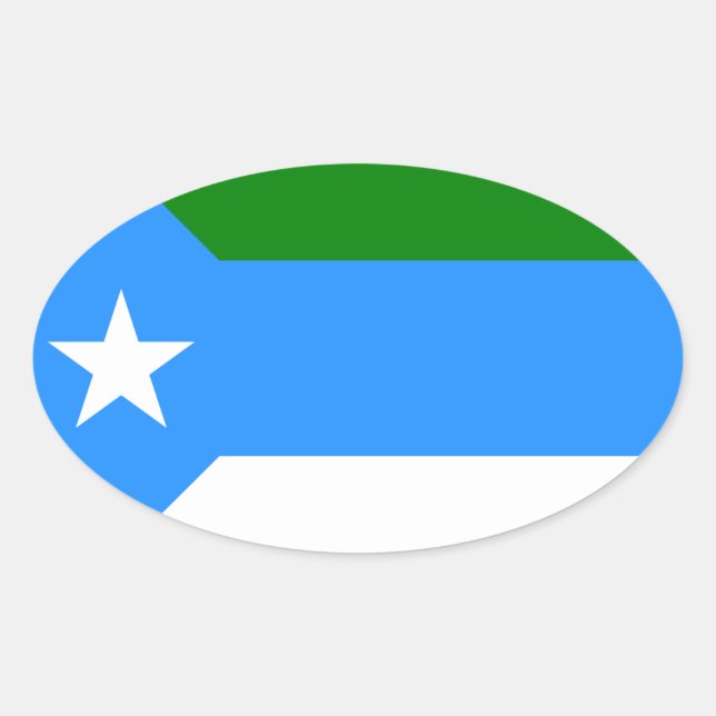 Pegatina Ovalada Bandera de Jubaland, Somalia (Anverso)